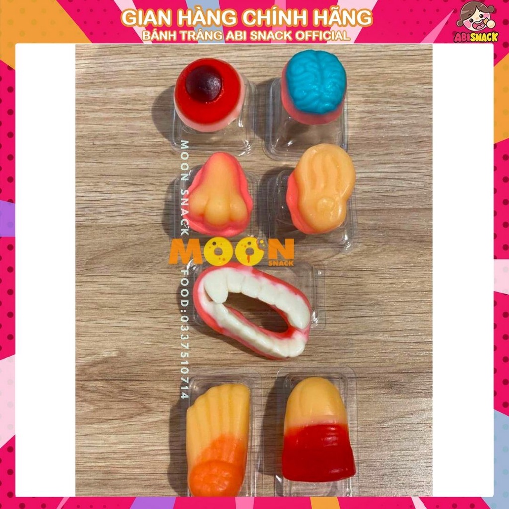 Set 10 viên kẹo dẻo hình kinh dị body parts gummy halloween hãng risen - ảnh sản phẩm 3