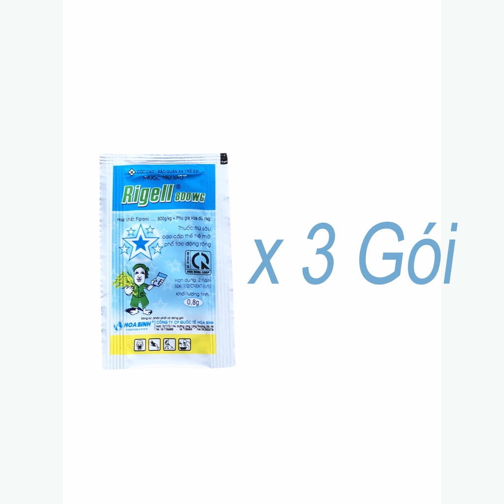 3 Gói Rigell 800WG Th uốc Trừ Sâu, Rầy Rệp, Bọ Trĩ - Cắt Đời Nhện Gié (Gói 0,8g)