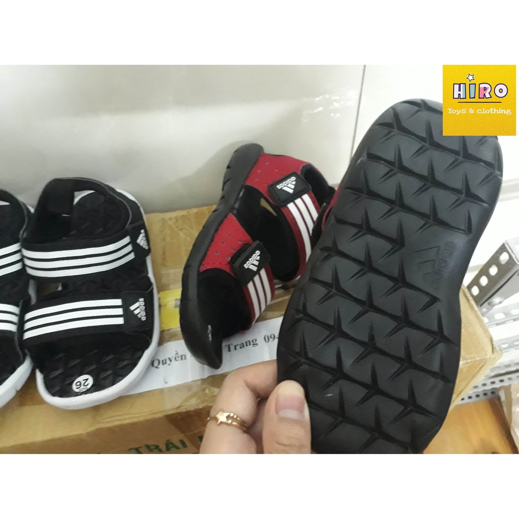 Giày sandal bé trai Adidas siêu nhẹ quai dán size 22-37 (2 màu đen - đỏ)- Sandal Adidas cho bé