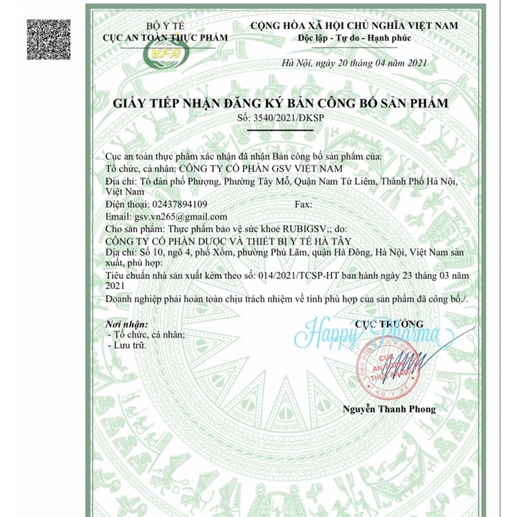 Rubi GSV - Viên uống giảm sạm nám, đẹp da, khoẻ tóc/móng