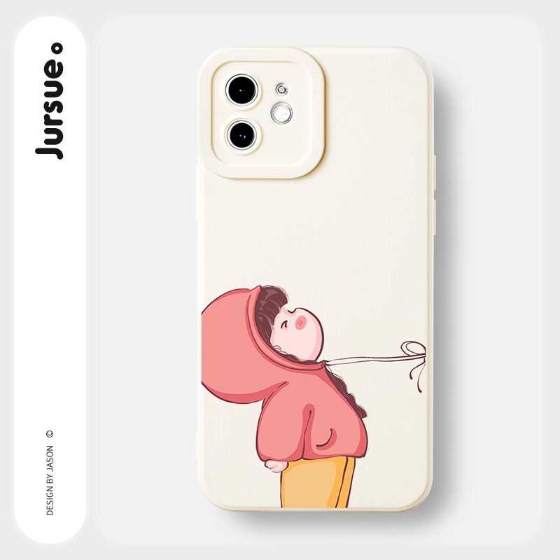 Ốp lưng JURSUE hoạt hình cặp đôi dễ thương đẹp cho iPhone 13 12 11 Pro Max SE 2020 X XR XS 8 7 ip 6S 6 Plus Y1977