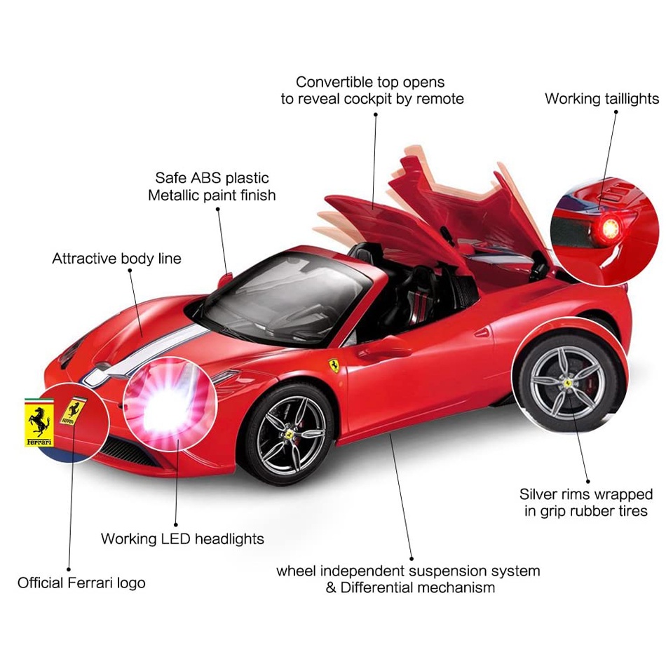 RASTAR Mô Hình Xe Hơi Điều Khiển Từ Xa Ferrari 458 A 1:14