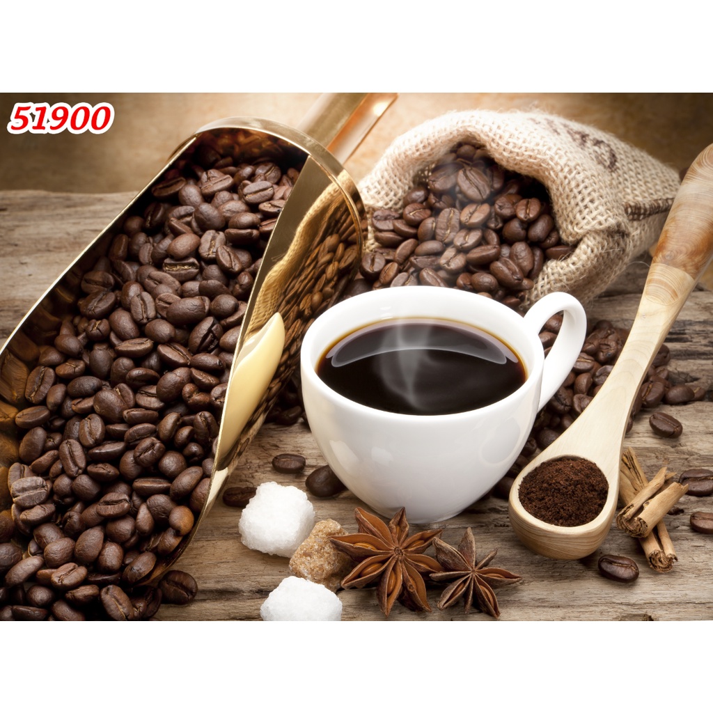 Tranh dán tường Quán Cafe, Trà Sữa, Trang Trí Cửa Hàng 3D khổ lớn