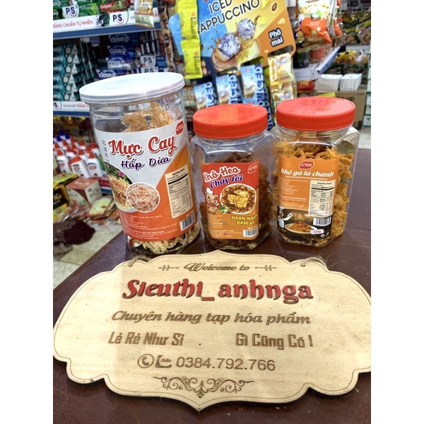 [Ăn Vặt] Khô Bò/Gà/Mực Cay Hấp Dừa Hà Thành hũ 120g/200g