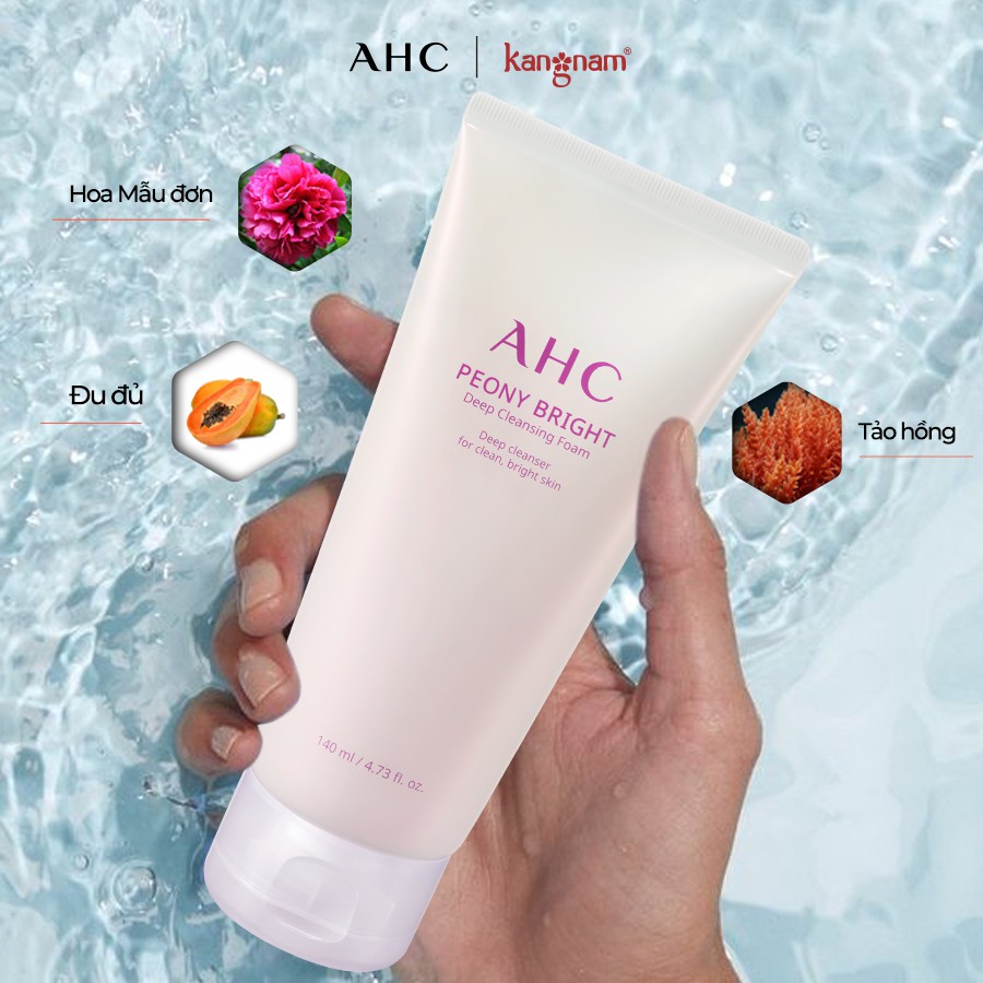 [Mã FMCGM50 - 8% đơn 250K] Sữa rửa mặt tạo bọt làm sáng da AHC Peony Bright Deep Cleansing Foam 140ml