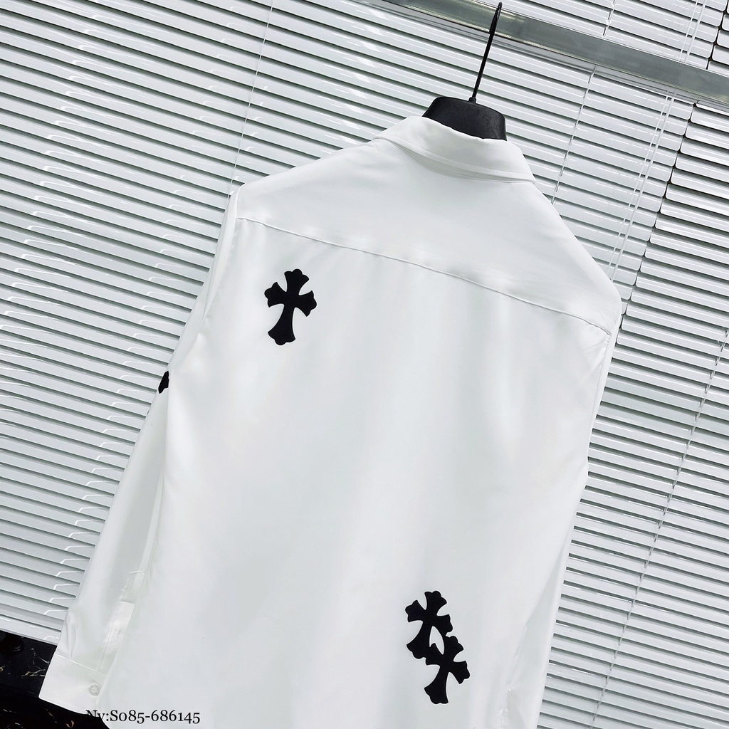 Áo Sơ Mi Trắng Nam Họa Tiết Hình In Thánh Giá Sang Trọng LỊch Sự - Áo Sơ Mi Cao Cấp Dành Cho Nam DT FASHION MENWEAR