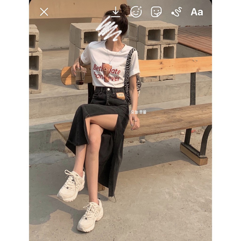 Chân Váy Denim Lưng Cao Xẻ Tà Quyến Rũ Cho Nữ CvJeanXe/P0AK2 | BigBuy360 - bigbuy360.vn