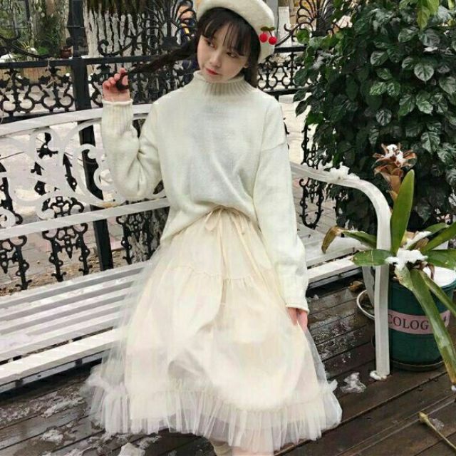 Chân váy lưới đuôi cá dài 2 lớp dầy đẹp xuất sắc.