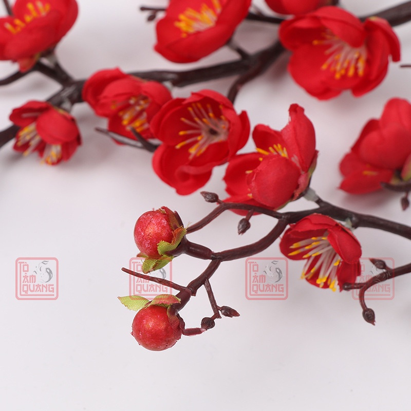 Cành hoa mai giả đồ phụ kiện trang trí tết, nhà cửa bằng lụa cao cấp rẻ đẹp mang lại may mắn tài lộc- nhiều kích cỡ