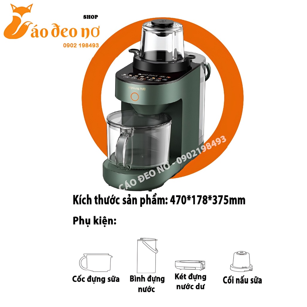 Máy Sữa Hạt Tự Động JOYOUNG Y521 Có Màn Hình Hiển Thị Bảo Hành 12 Tháng - Cáo Đeo Nơ