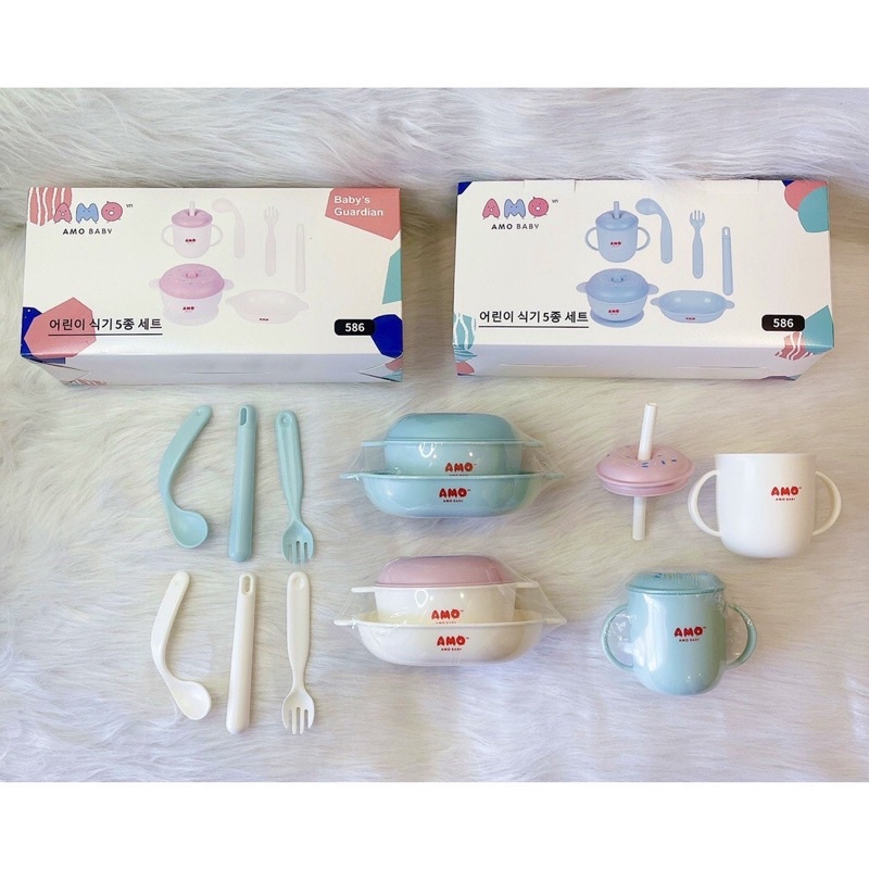 Set đồ dùng ăn dặm Amo cho bé 6 cho tiết 𝐁𝐞𝐞𝐡𝐨𝐮𝐬𝐞