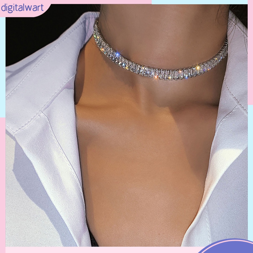 Vòng Cổ Choker Đính Đá Kiểu Dáng Đơn Giản Sang Trọng Dành Cho Nữ
