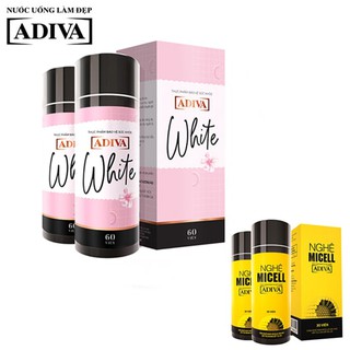 MUA 2 TẶNG 2 - Combo 2 Hộp 60 viên ADIVA White, Tặng 2 hộp Nghệ Micell ADIVA 30 viên
