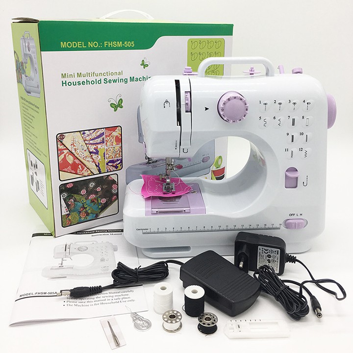 Máy Khâu Mini Gia Đình Có Vắt Sổ ⚡️𝐅𝐑𝐄𝐄 𝐒𝐇𝐈𝐏⚡️ Máy May Đa Năng Với 12 Kiểu May Cao Cấp Siêu Bền Siêu Mạnh