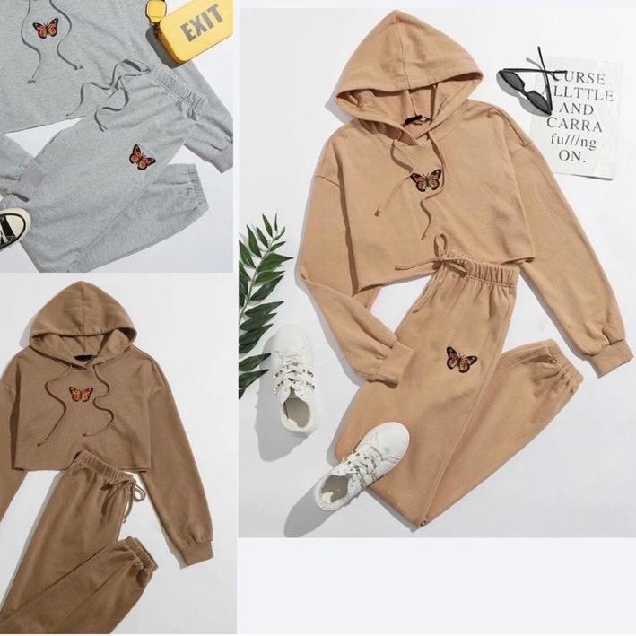 Mới!!! Bộ Áo HOODIE 9.9 MARIPOSA / Quần JOGGER Thêu Họa Tiết (Chất Liệu Vải Thô (LD 100CM, PJ 40CM) (Mã 55)