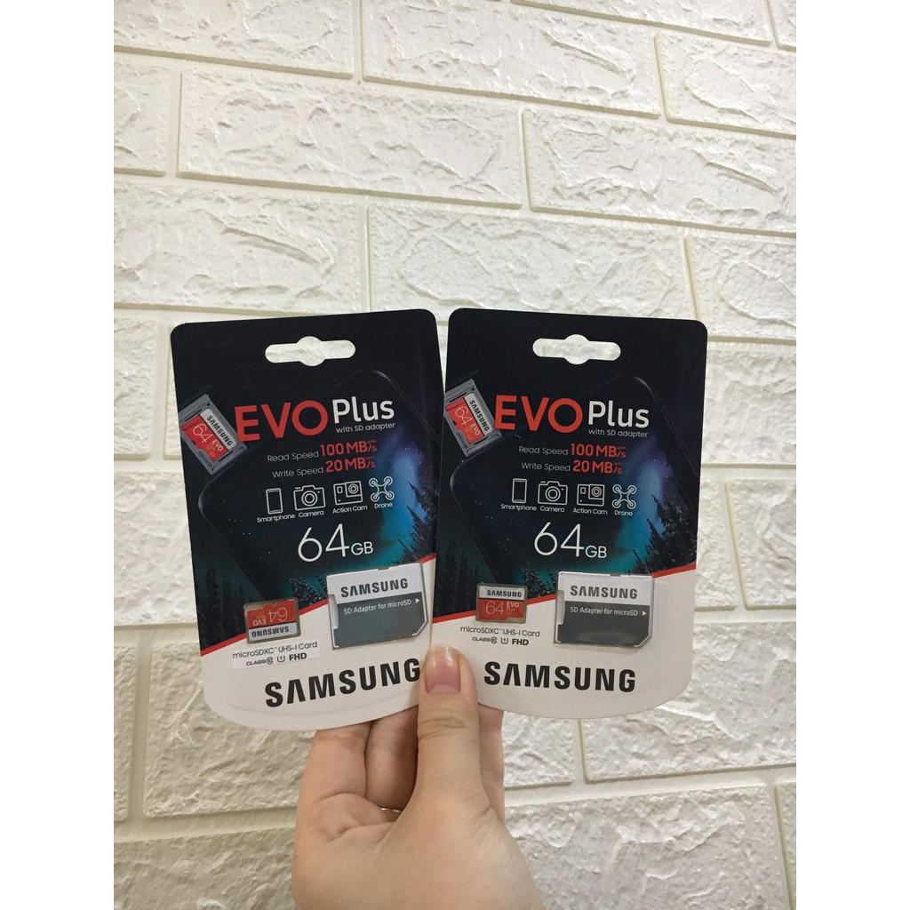 Thẻ Nhớ MicroSDXC Samsung EVO Plus U3 64GB 100MB/s MB-MC64G