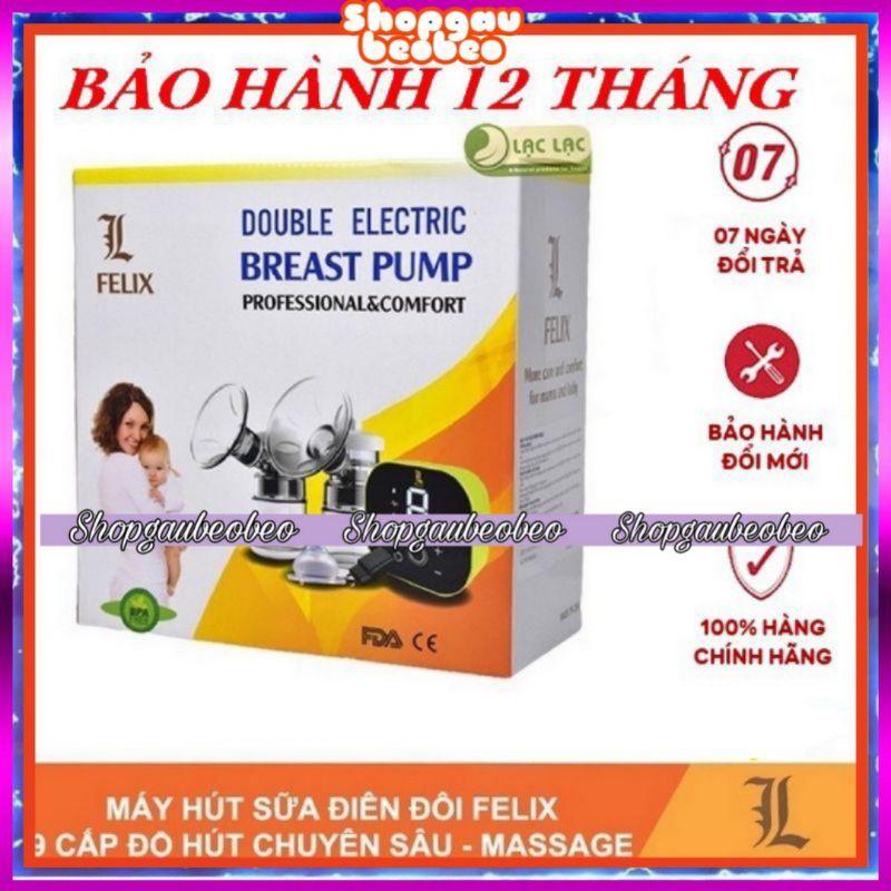 Máy hút sữa điện đôi Felix có massage, hút êm, nhỏ gọn, 9 cấp độ