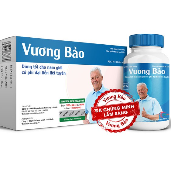 {Mới} VƯƠNG BẢO – HỖ TRỢ GIẢM KÍCH THƯỚC TUYẾN TIỀN LIỆT, NGĂN NGỪA U XƠ TIỀN LIỆT TUYẾN