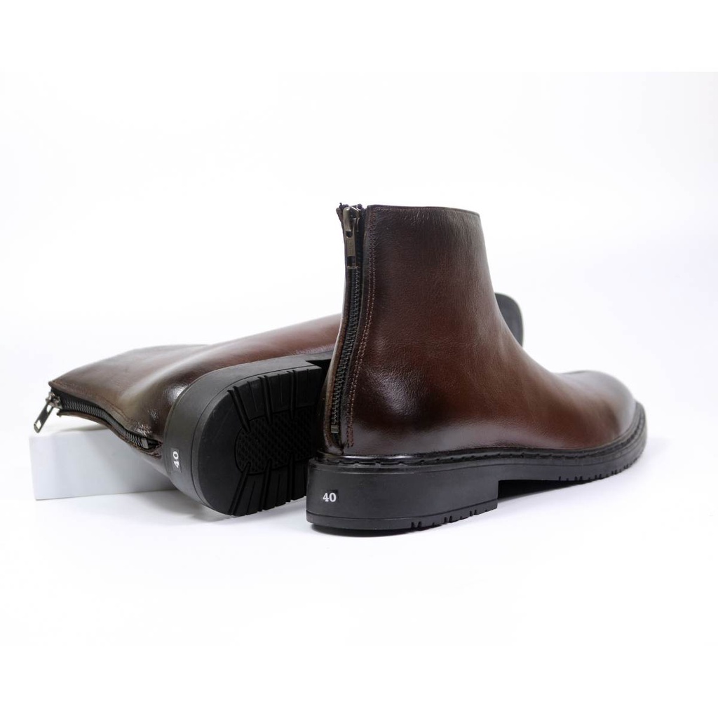 Giày da nam công sở Chelsea Boot Zip Nâu da bò bảo hành 1 năm Lucas shoes | WebRaoVat - webraovat.net.vn