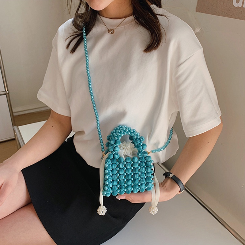 Túi đeo vai IELGY mini đính ngọc trai giả thời trang dành cho nữ