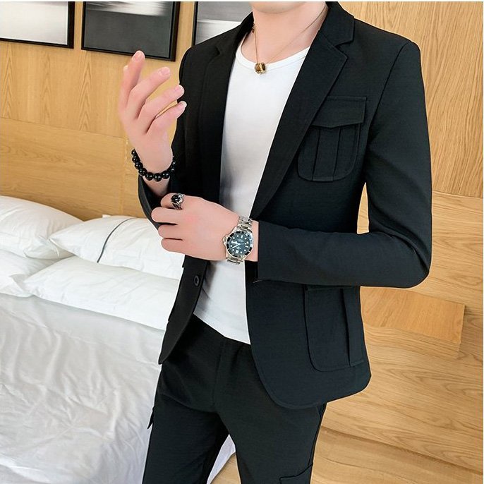 Vest nam,Áo Vest Nam Cổ Đức dài tay đơn điệu, 2 cúc chất liệu mềm, cao cấp chuẩn form lịch lãm mã-N45