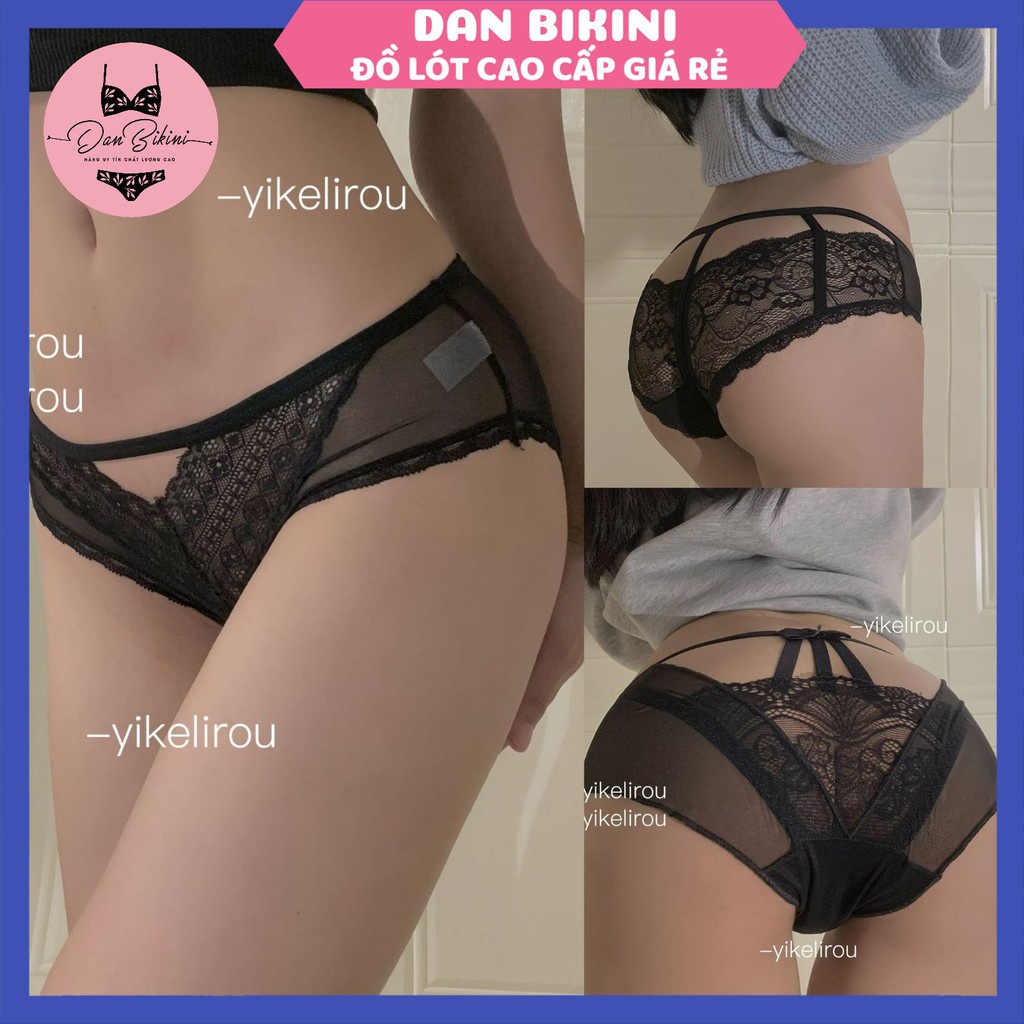 Quần Lót Nữ ❤️FREESHIP❤️ Quần Lót Ren Set 7 mẫu đen sexy điệu đà mã 12X