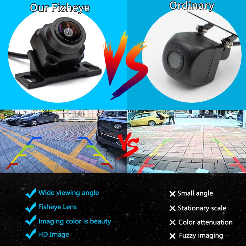 Camera quan sát phía sau ô tô Ccd Night Vision HD Camera phía sau góc rộng Camera phía trước tự động lùi 12V Hỗ trợ đỗ xe đa năng