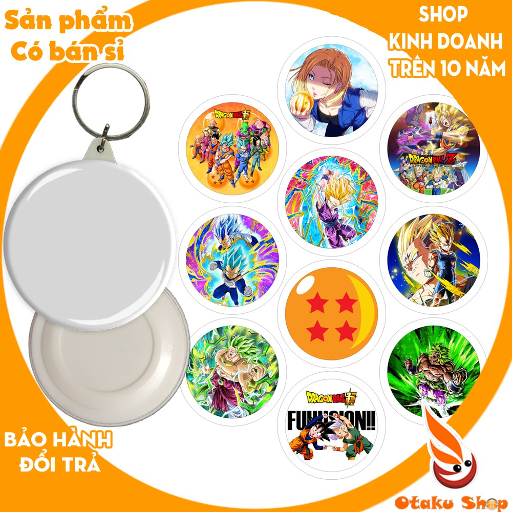 20/640 MẪU&gt; Huy hiệu móc khóa Anime phim hoạt hình 7 viên ngọc Rồng Dragon Ball Nhân vật Songoku,Vegeta,Gohan,Trunks