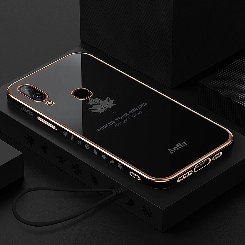 ốp lưng điện thoại mạ sang trọng tương thích với Cho VIVO V7 Plus V9 V15 Pro V17 V11 V11Pro Vỏ silicon mềm TPU có dây buộc case
