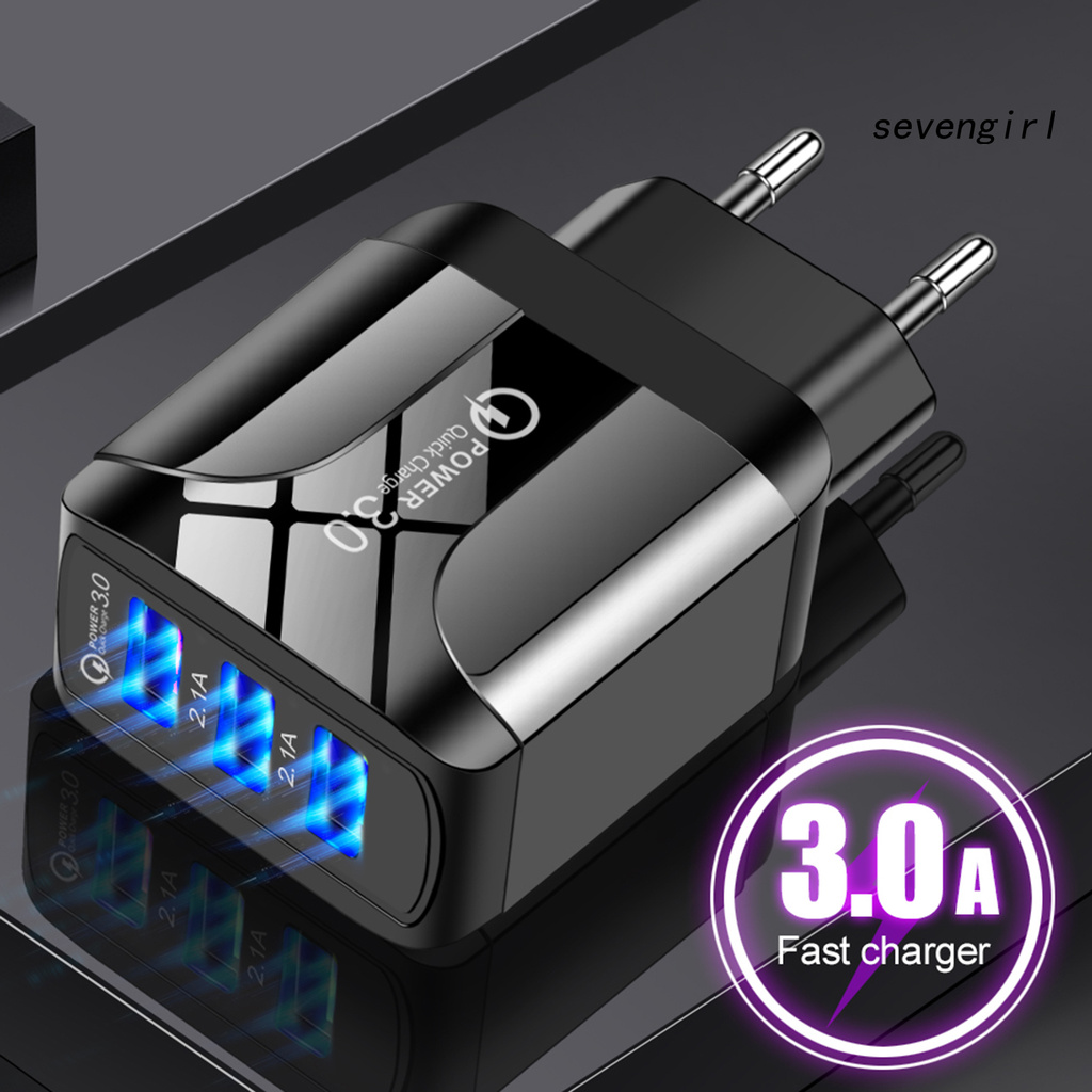 Bộ Sạc Nhanh Qc3.0 5.1a 3 Cổng Usb Cho Điện Thoại