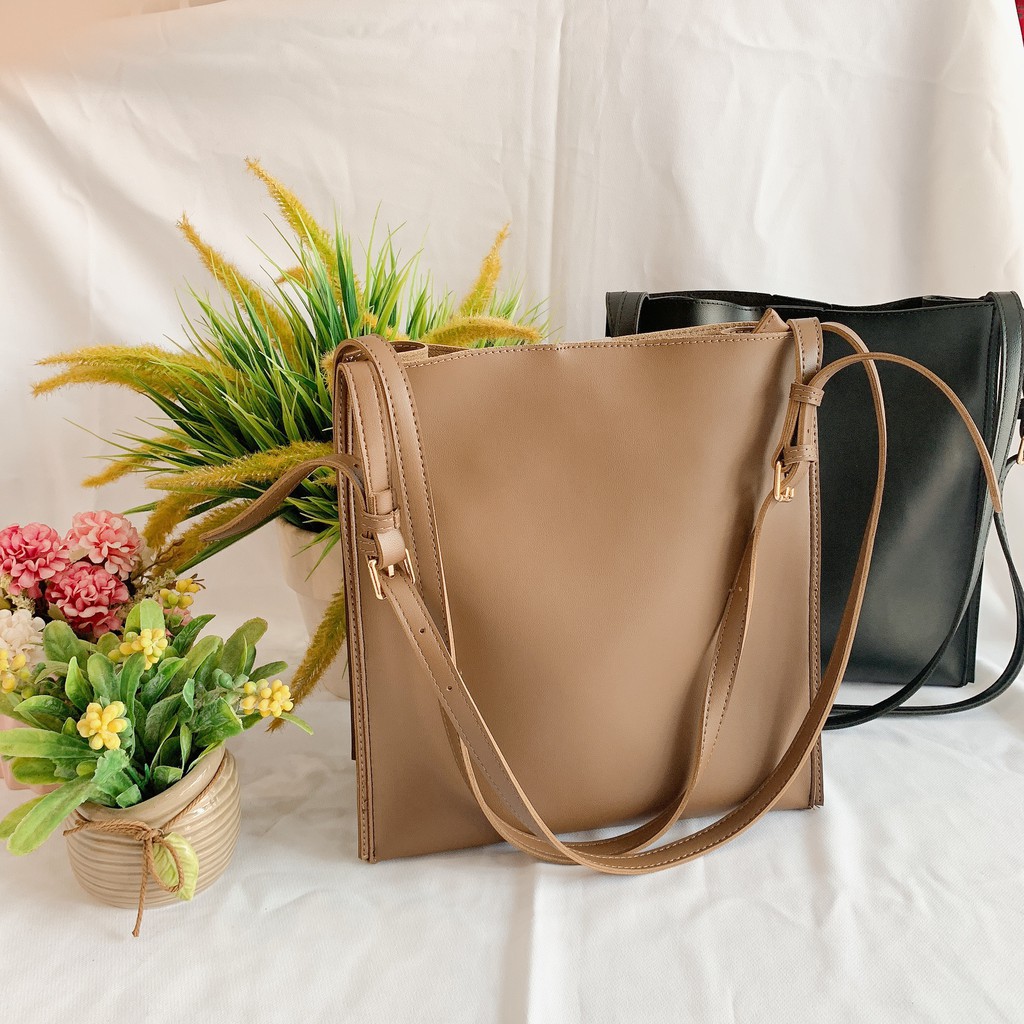 [Mã WASKT304 giảm 15% tối đa 30K đơn 99K] Túi tote cao cấp da Pu mềm, đeo vai nữ ulzzang, đựng A4, đi học, đi làm