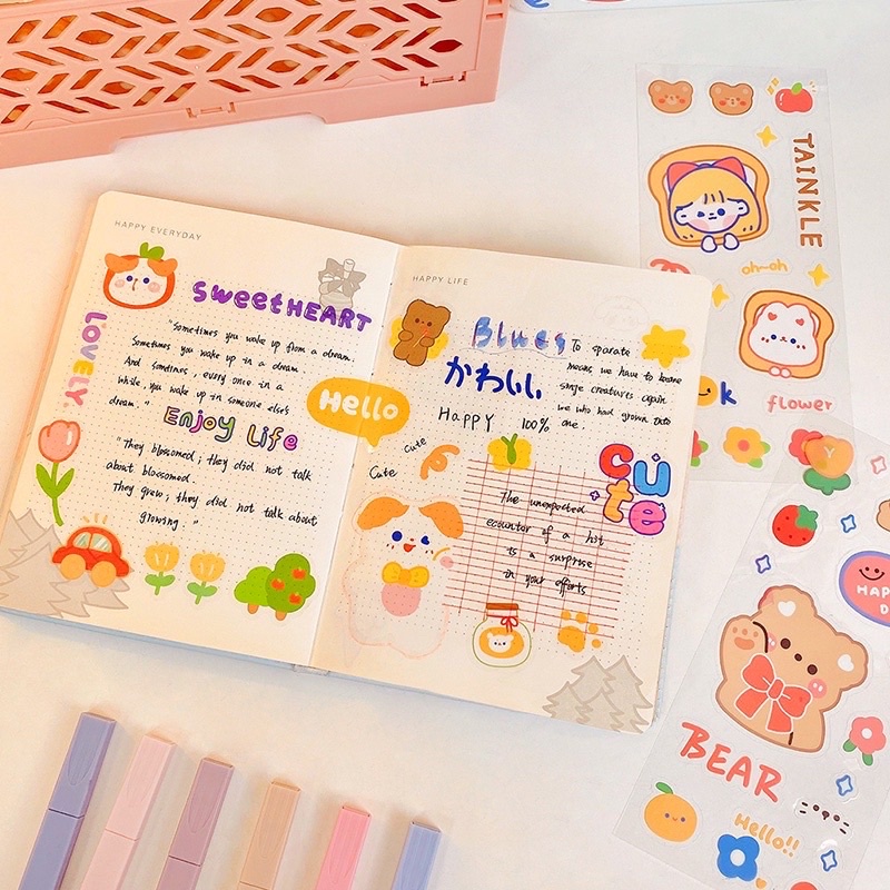 Tấm sticker dán dễ thương 💥FREESHIP💥 sticker trang trí sổ bút sách, decor đồ lưu niệm, quà tặng PK172