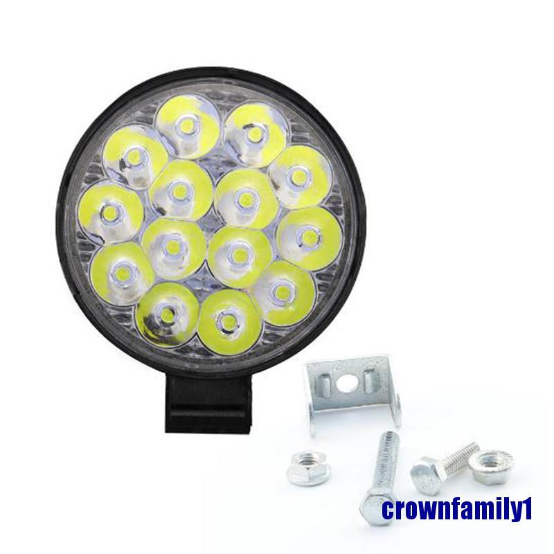 (crownfamily1) 1x 42W Round 14 LED Spot Work Light Bar Fog Driving Lamp Truck Tractor SUV ATV