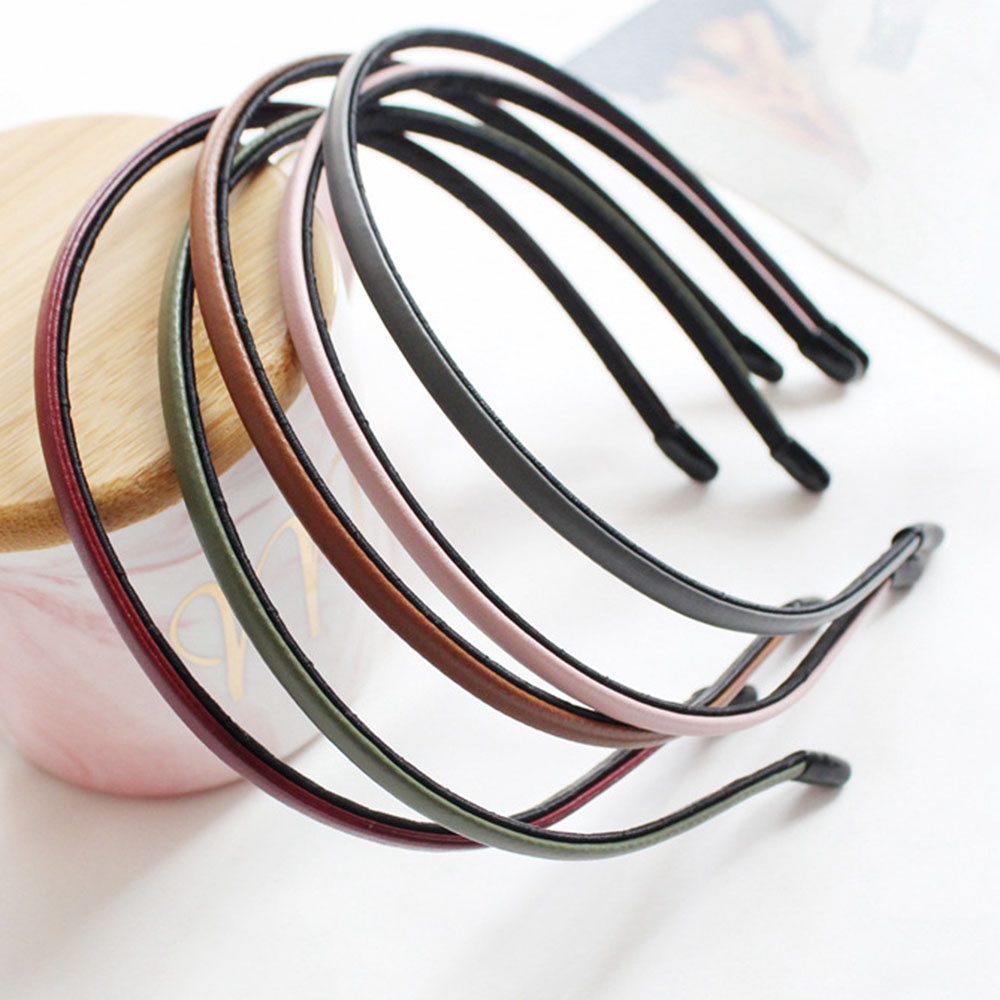 Cài tóc bằng da PU thiết kế đơn giản thời trang cho nữ