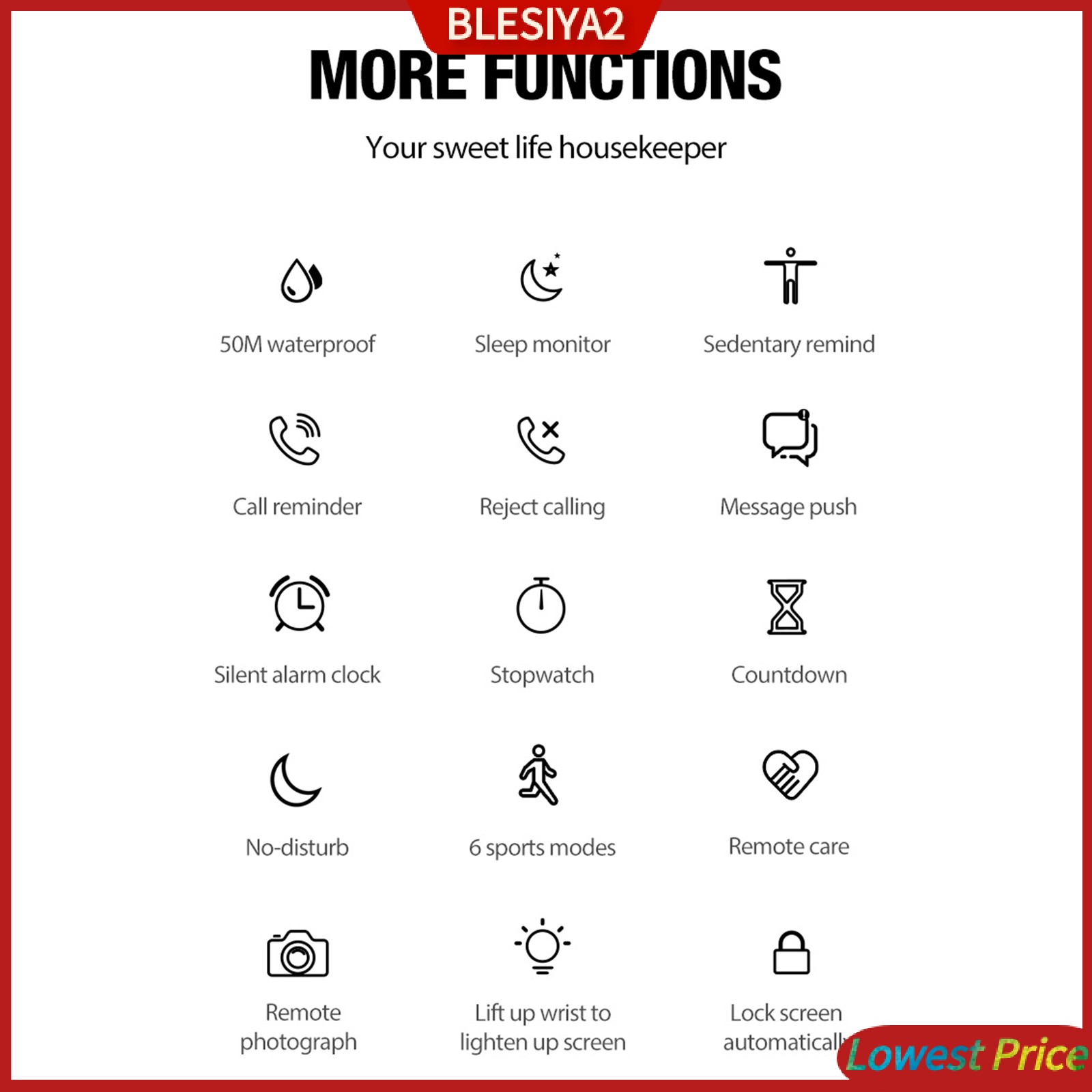 (Hàng Mới Về) Đồng Hồ Đeo Tay Thông Minh Chống Nước Hỗ Trợ Theo Dõi Huyết Áp Kèm Phụ Kiện