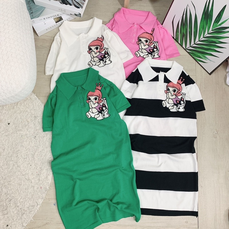 Đầm len dệt kim Thêu Chó - Nhím Xù Shop