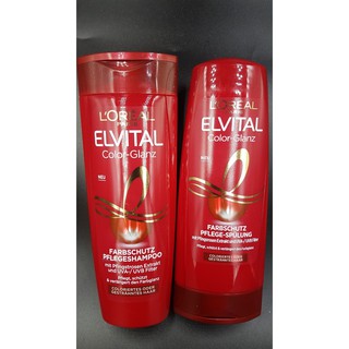 Bộ dầu gội Loreal Elvital Color Glanz cho tóc nhuộm