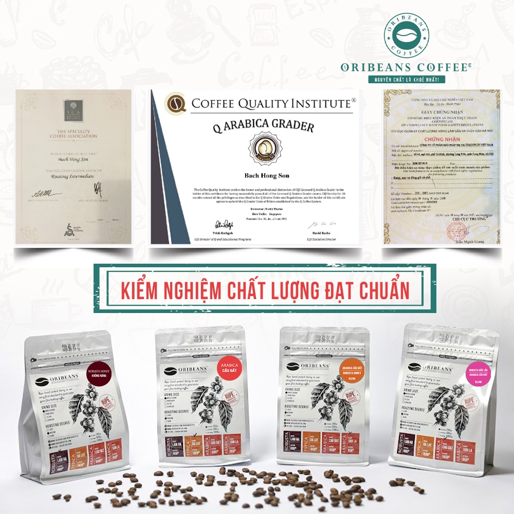 Cà phê Oribeans Arabica Espresso Sơn La 100% tự nhiên hương quả ngọt vị chua chanh leo, ca phe, espresso