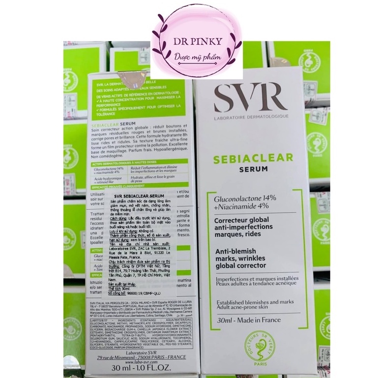 Tinh chất giảm thâm mụn SVR Sebiaclear Serum 30ml