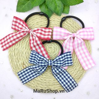 Dây cột tóc NƠ CARO ẢNH THẬT, HANDMADE dễ thương, trẻ trung, tươi trẻ, dây cột tóc đi chơi, đi học, đi làm