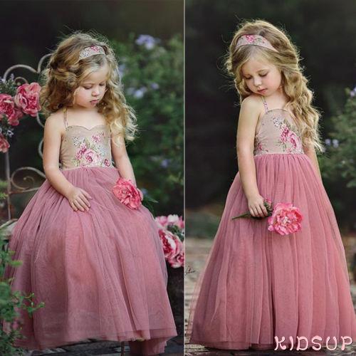 Đầm công chúa đính hoa đáng yêu cho bé gái