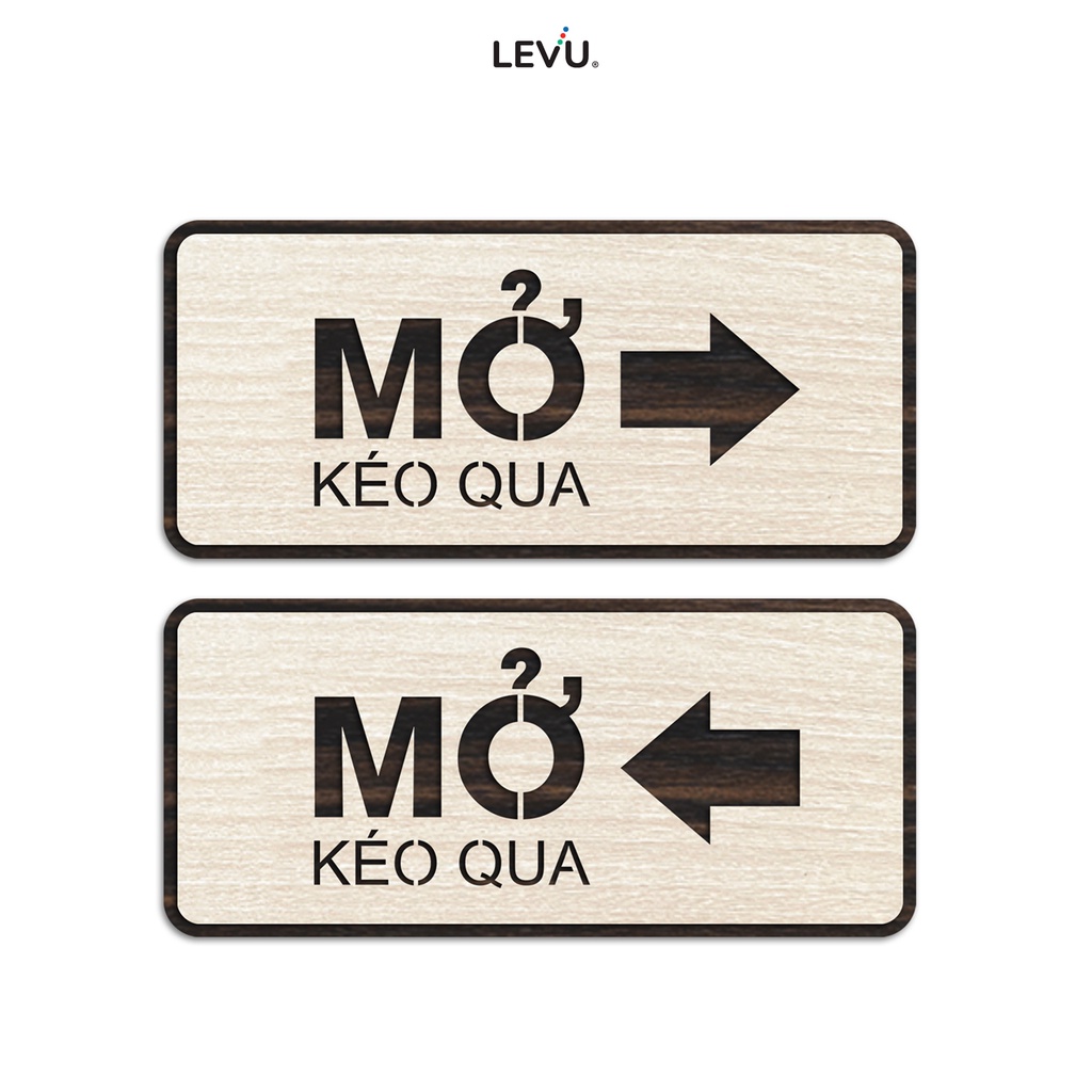 Bảng chỉ hướng mở cửa ra vào LEVU TP05 kéo qua theo hướng mũi tên