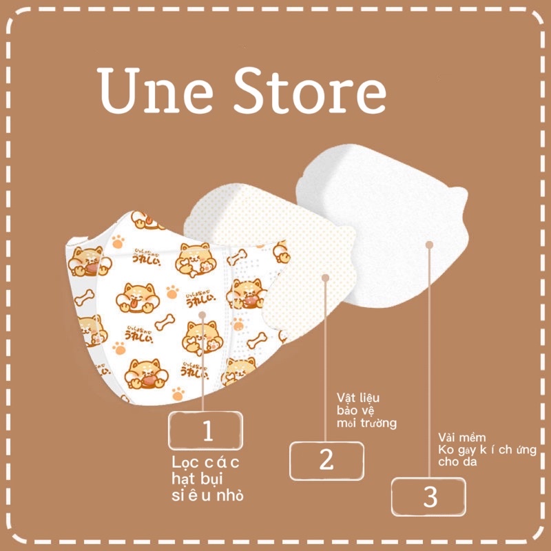 Bán lẻ 1 cái - Khẩu trang 3D cute lọc bụi sử dụng một lần