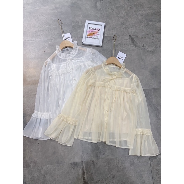 Set Áo Sơmi Tơ Bèo Kèm Áo 2 Dây, Áo Sơmi Kiểu Tay Dài Có Ảnh Thật Kèm Video | BigBuy360 - bigbuy360.vn