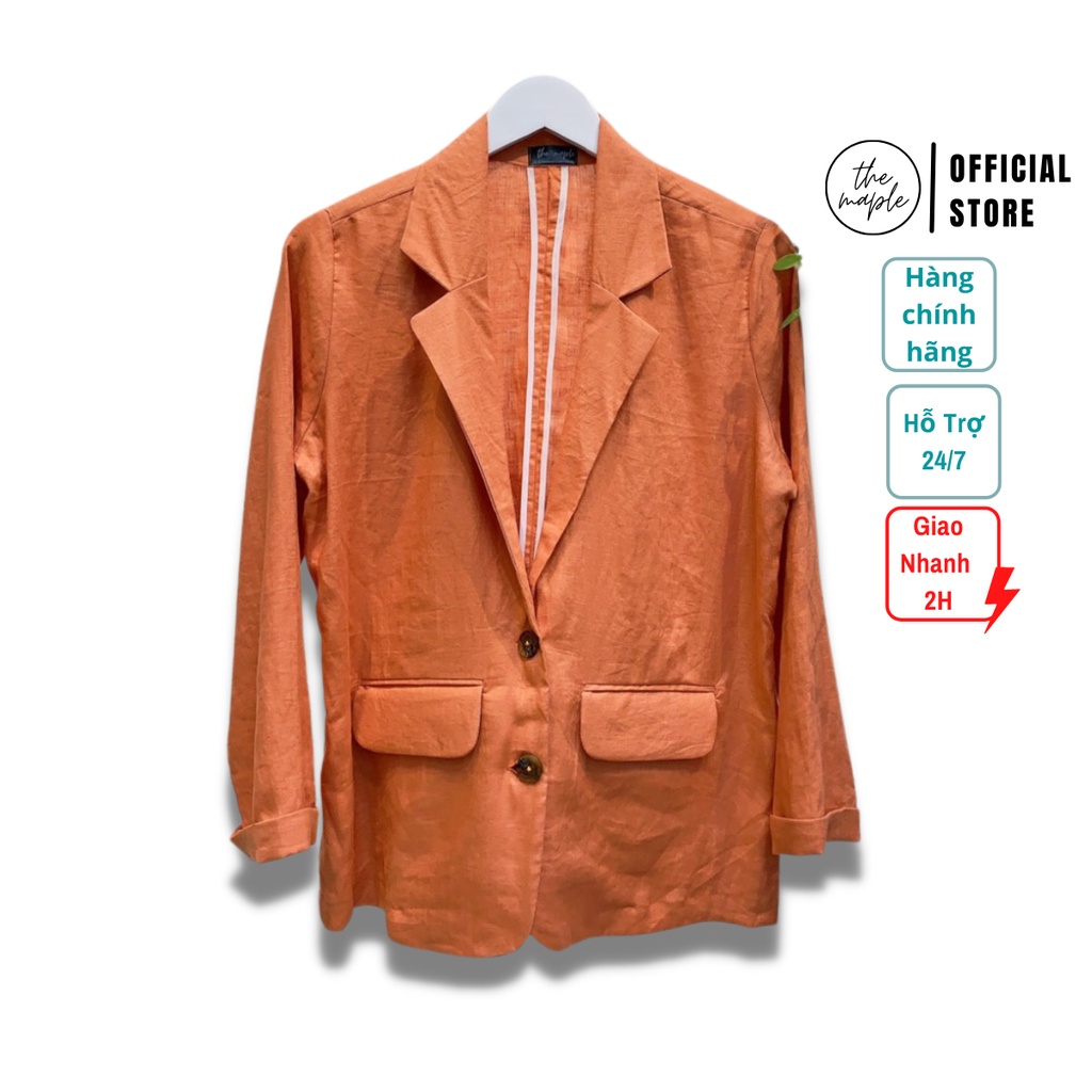 Áo khoác nữ Linen Blazer THE MAPLE Freesize Kem