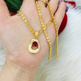 Dây chuyền nữ | Vòng cổ cho nữ hình trái tim phối mặt đá siêu xinh