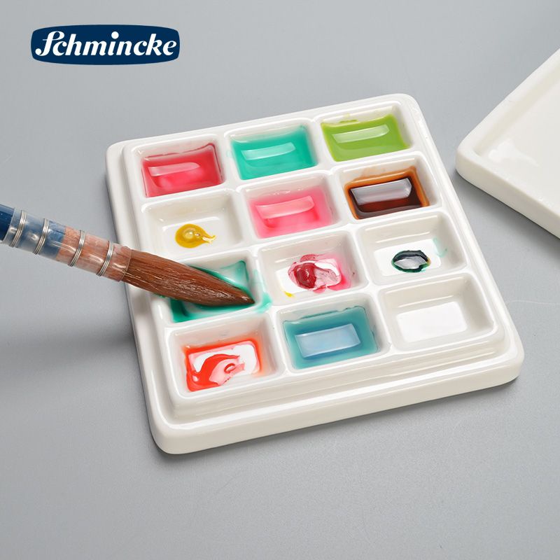 |SẴN| KHAY SỨ SCHMINCKE ĐỰNG MÀU CÓ NẮP ĐẬY