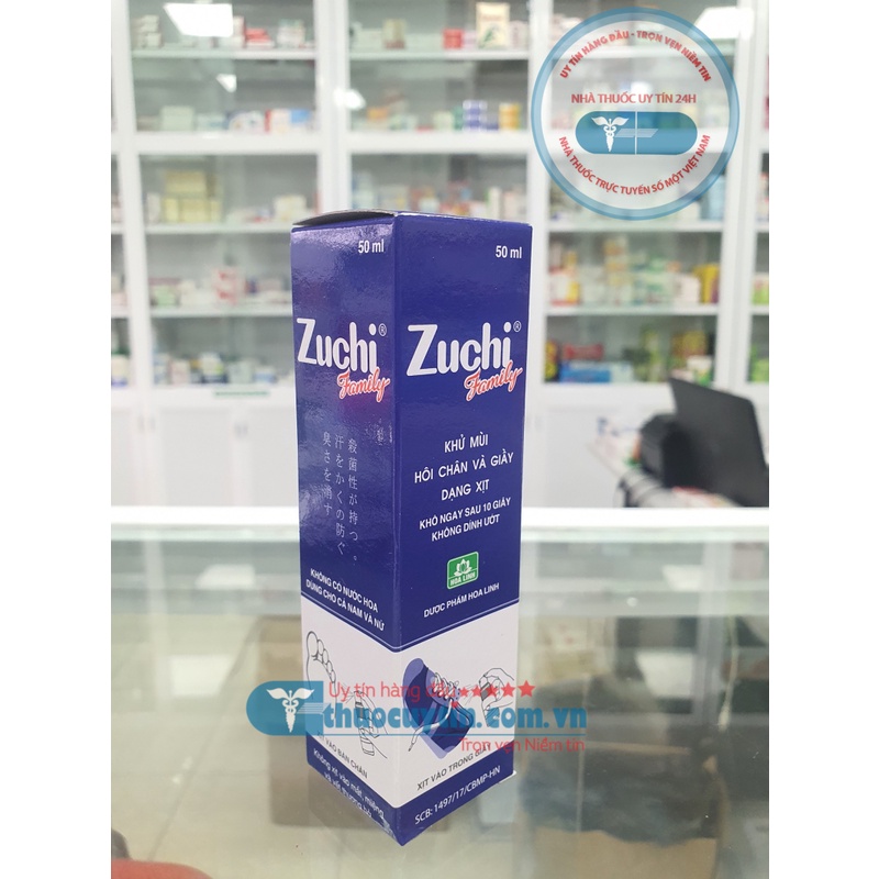 Xịt khử mùi Zuchi Family 50ml khử mùi hôi chân, giày - Hàng nhà thuốc chuẩn