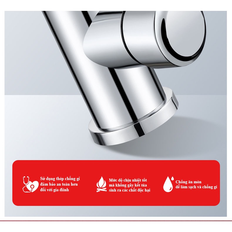 Vòi rửa chén bát Schmidt loại lò xo đầu loa chất liệu Inox SUS304 dòng cao cấp- Hàng chính hãng