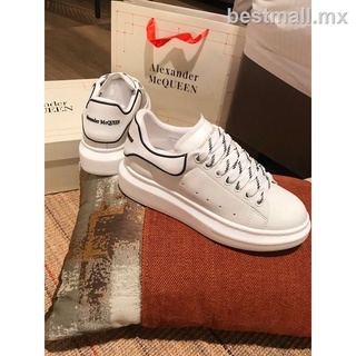 ♂∏ Alexander MCQUEEN giày thể thao da nam nữ giày đế bằng phù hợp với nữ